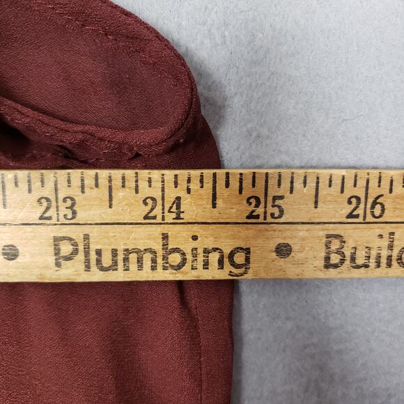 Maurices Plus Size 3X Cap Sleeve Babydoll Peasant Blouse Brown Prairie Americana - Picture 4 of 7